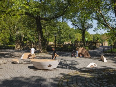 Interspecies Assembly installed in Central Park, New York City, 2021. Photo: Lance Gerber