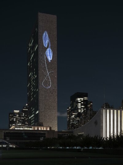 Vertical Migration installed at United Nations Headquarter, New York City, 2021.