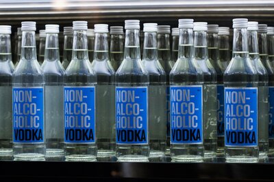 Non-Alcoholic Vodka installed at The Dolder Grand Hotel, Zurich, 2016. Detail.