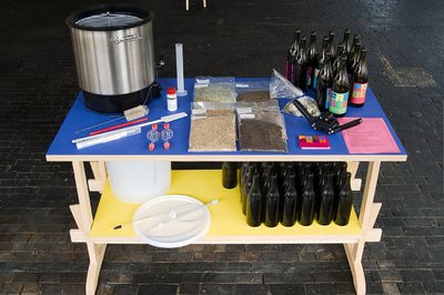 Free Beer/Brewing Kit, 2005 installed at Centre d'Art Contemporain, Geneva, 2007.