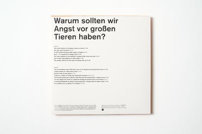 Warum sollten wir Angst vor großen Tieren haben?, 2018. Back cover. 