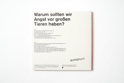 Warum sollten wir Angst vor großen Tieren haben?, 2018. Limited edition, back cover. 