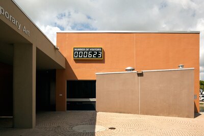 Number Of Visitors by Jens Haaning and SUPERFLEX installed at MOCA, Miami, 2009. 