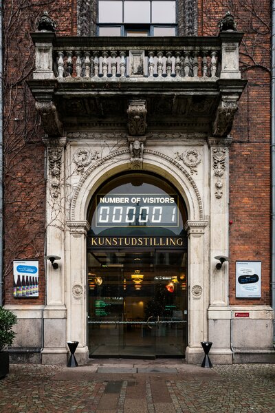 Number Of Visitors by Jens Haaning and SUPERFLEX installed at Kunsthal Charlottenborg, 2013. 